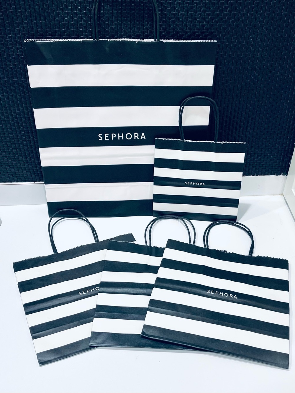 5 Sephora Striped Bags NEW!